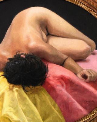 Cuadro realista pintado al óleo