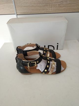 Sandali Gaudi neri e oro