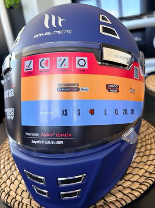 Casco Moto MT Jarama Azul Talla M Nuevo