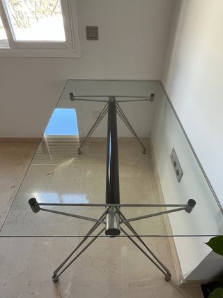 Mesa escritorio La Oca cristal y acero
