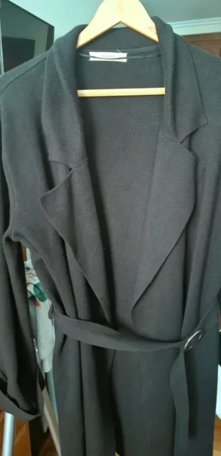 Cardigan Mango Negro y Pantalón Cuadros T.M