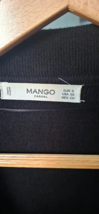 Cardigan Mango Negro y Pantalón Cuadros T.M