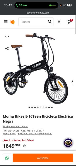 OFERTA Bicicleta eléctrica Moma Plegable