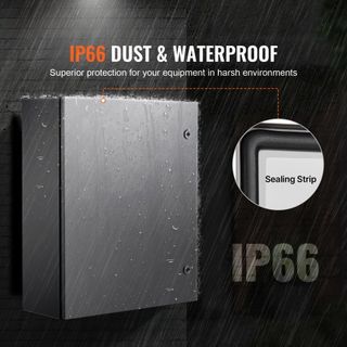Caja Eléctrica de Acero, 60x50x20 cm, Caja de Enclosure Eléctrico de Acero Inoxidable 304, Enclosure de Equipos Eléctricos Electrónicos para Montaje en Pared al Aire Libre con Placa de Montaje, Bi...