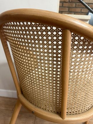 Pack 4 sillas comedor madera tipo mimbre