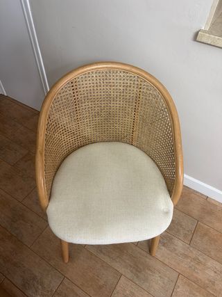 Pack 4 sillas comedor madera tipo mimbre