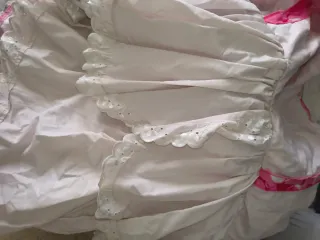 Falda flamenca volantes lunares rosa