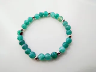 Pulsera Bolas Verdes y Plateadas