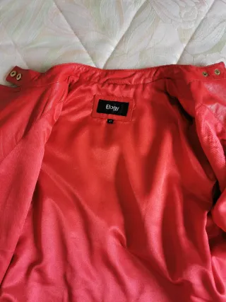 Cazadora PIEL tipo Biker Roja Elogi