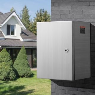 Caja Eléctrica de Acero, 40.6 x 30.5 x 15.2 cm, Caja de Enclosure Eléctrica de Acero Inoxidable 304, Enclosure de Equipos Eléctricos Electrónicos para Montaje en Pared al Aire Libre con Placa de M...