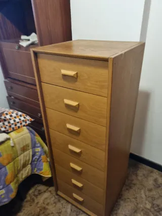 Cajonera de madera 7 cajones 47x44x121 cm