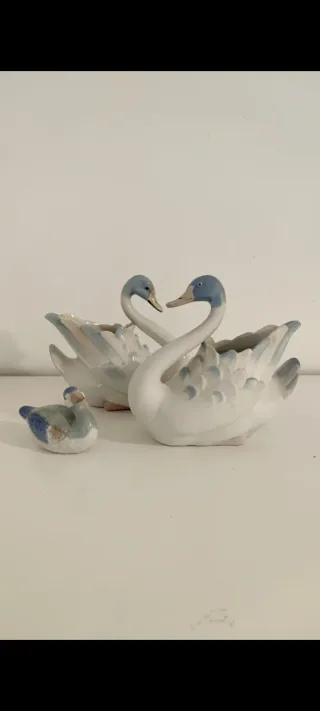 Jarrón Cisne Porcelana Vintage