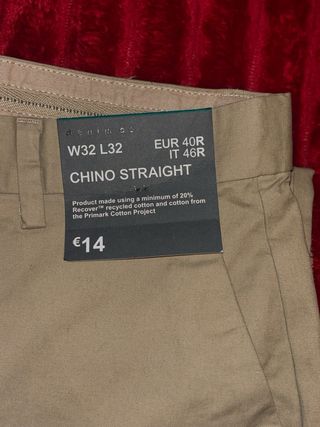 Pantalón Chino Beige Talla M Primark