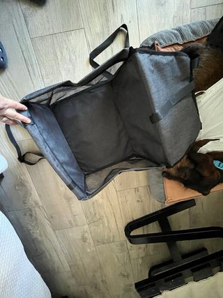 Transportín coche perro pequeño negro/marrón/gris