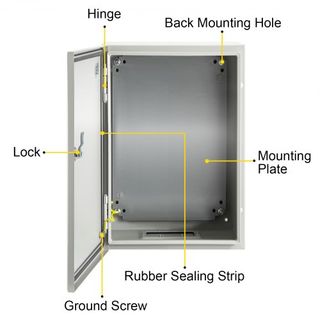 Caja de Acero NEMA, 30x20x15 cm Caja Eléctrica de Acero NEMA 4X, Impermeable y a Prueba de Polvo IP66, Caja de Conexiones Eléctricas para Uso Exterior/Interior, con Placa de Montaje