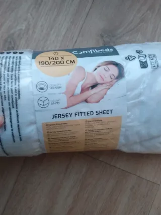 Sábana bajera blanca 140x200 cm