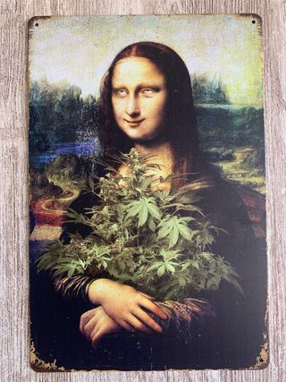 (380) Cartel Mona Lisa con mari...