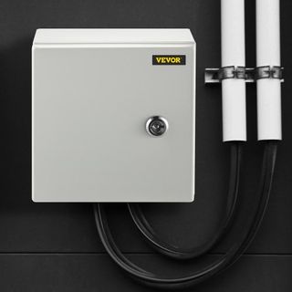 Caja de Acero NEMA, 20x20x15 cm Caja Eléctrica de Acero NEMA 4X, Impermeable y a Prueba de Polvo IP66, Caja de Conexiones Eléctricas para Uso Exterior / Interior