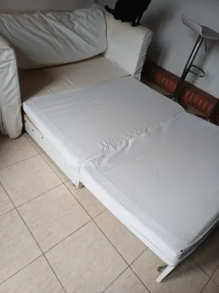 Sofá Cama Cuero Blanco