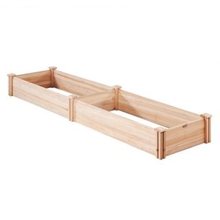 Letto da Giardino Eleva, 2.4 x 0.6 x 0.2 m, Cassa Piante in Legno, Casse Piantagione per Esterno con Base Aperta, per Coltivare Fiori/Verdure/Erbe in Patio/Giardino/Balcone, Colore Legno Chiaro