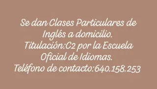 Clases particulares de inglés