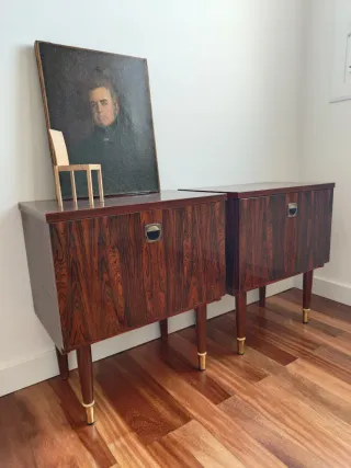 Mesitas de noche palisandro años 50