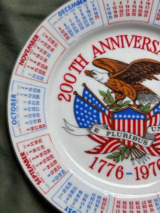 Piatto ceramica USA 1776-1976 200° Anniversario
