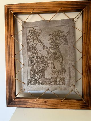 Cuadro Decorativo Piel Natural Marco Madera.