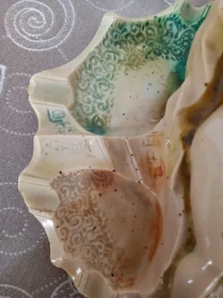 Posacenere vintage donna e coccodrillo