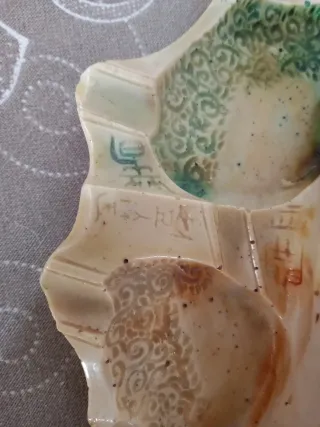 Posacenere vintage donna e coccodrillo