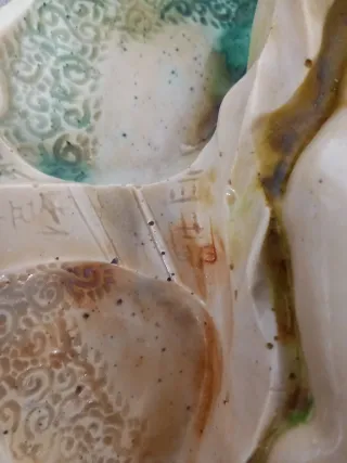 Posacenere vintage donna e coccodrillo