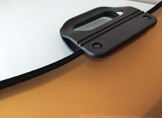 Carpeta de mano transparente naranja