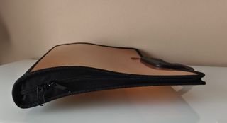 Carpeta de mano transparente naranja