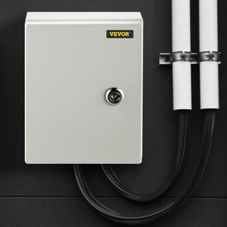 Caja de Acero NEMA, 25x20x15 cm Caja Eléctrica de Acero NEMA 4X, Impermeable y a Prueba de Polvo IP66, Caja de Conexiones Eléctricas para Uso Exterior/Interior, con Placa de Montaje