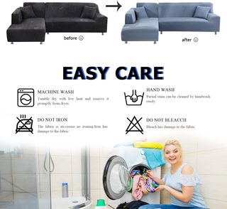 Funda Sofá Chaise Longue 2 Piezas Gris Azul