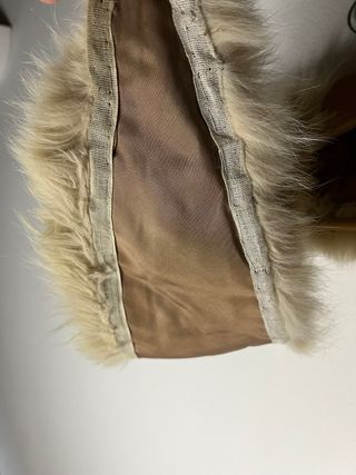 Collo in pelliccia di volpe beige/marrone