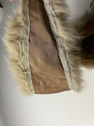 Collo in pelliccia di volpe beige/marrone
