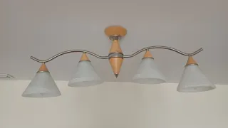 Lámpara de techo 4 tulipas