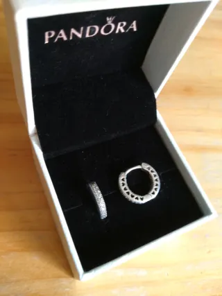 Pendientes Pandora plata aro circonitas