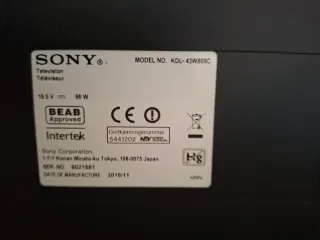 Smart TV Sony 43 Negro