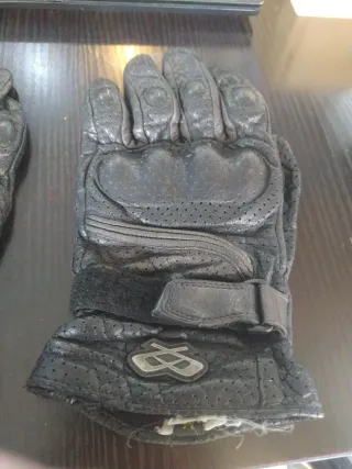 Guantes de moto de cuero negros