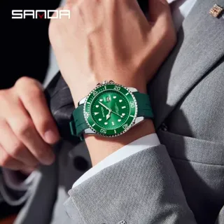 Reloj SANDA Hombre Verde y Plateado