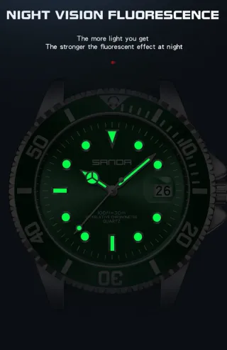 Reloj SANDA Hombre Verde y Plateado