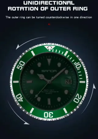 Reloj SANDA Hombre Verde y Plateado