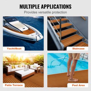 Suelo para Barcos, Cubierta de Espuma EVA 240 x 89.9 cm, Suelo Autoadhesivo Antideslizante, Alfombra Marina de 2.2 m² para Barcos, Yates, Pontones, Cubierta de Kayak