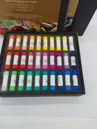 Mungyo MPHM-60 - Gallery Artists' Handmade Soft Pastels, set de 60 crayones pastel enrollados a mano de calidad artística, textu