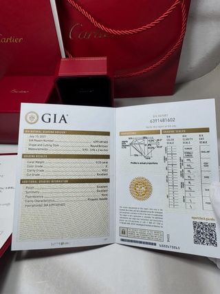 Anello Cartier 1895 Diamante 0,23ct E VVS2 GIA Pt9