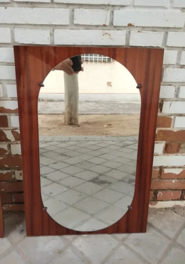 Espejo antiguo Vintage madera maciza Años 50/60