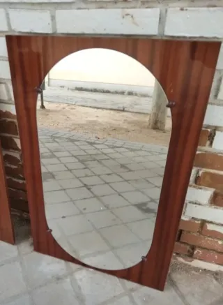 Espejo antiguo Vintage madera maciza Años 50/60