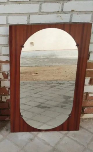 Espejo antiguo Vintage madera maciza Años 50/60